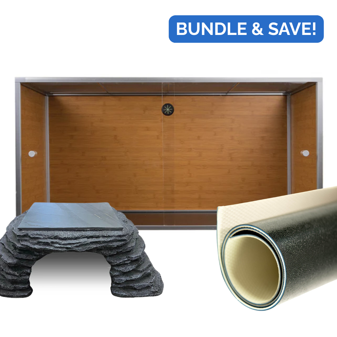 Essentials Bundle: 4'x2'x2' Reptile Enclosure + Zen Mat + Zen Cave
